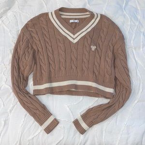 Aritzia Tna Clay Cropped Sweater